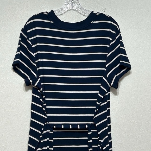 Time & True Blue & White Striped Stretch T Shirt Midi Dress Womens Size XXL - Picture 9 of 13